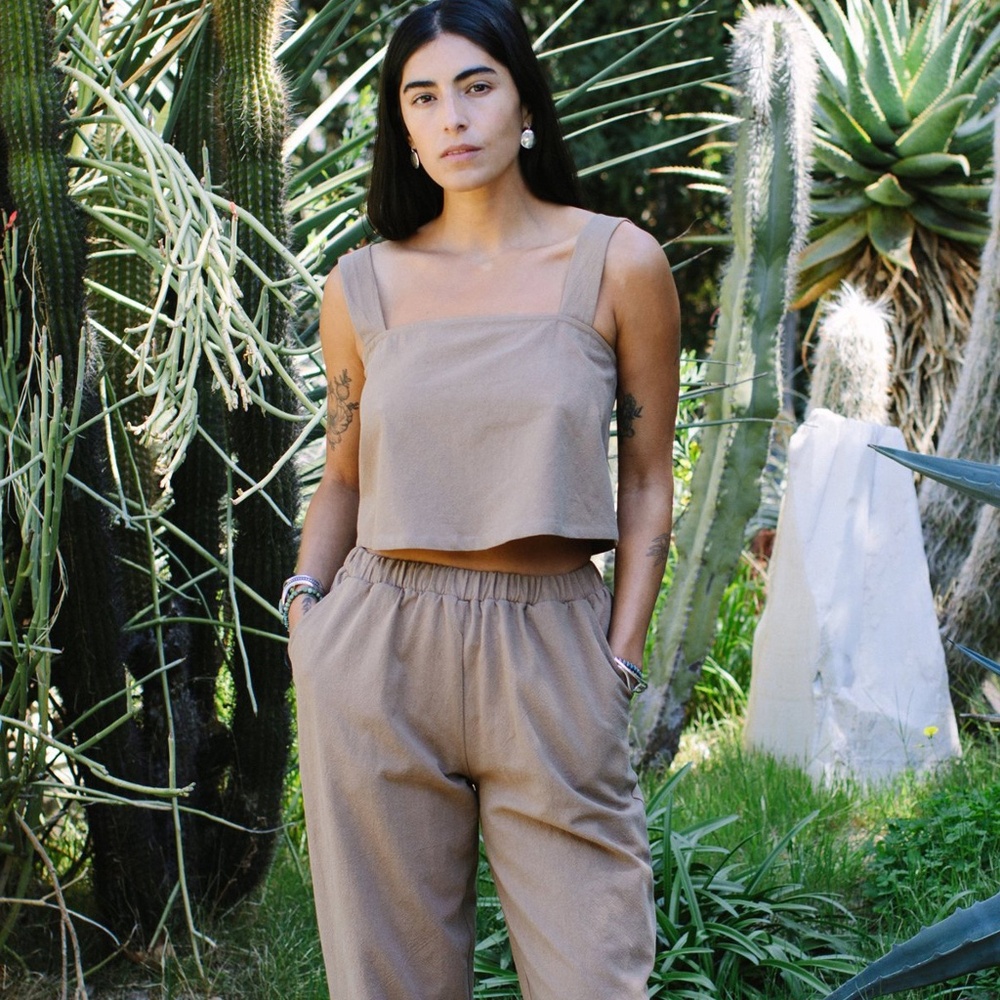 Rachel Pally Linen Milo Top -  Medium - Hazelnut